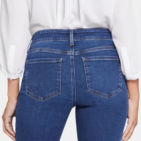 NYDJ Mariyln Dark Wash Lift Tuck Stretch Slimming Straight Jeans Size 10 - Picture 1 of 16